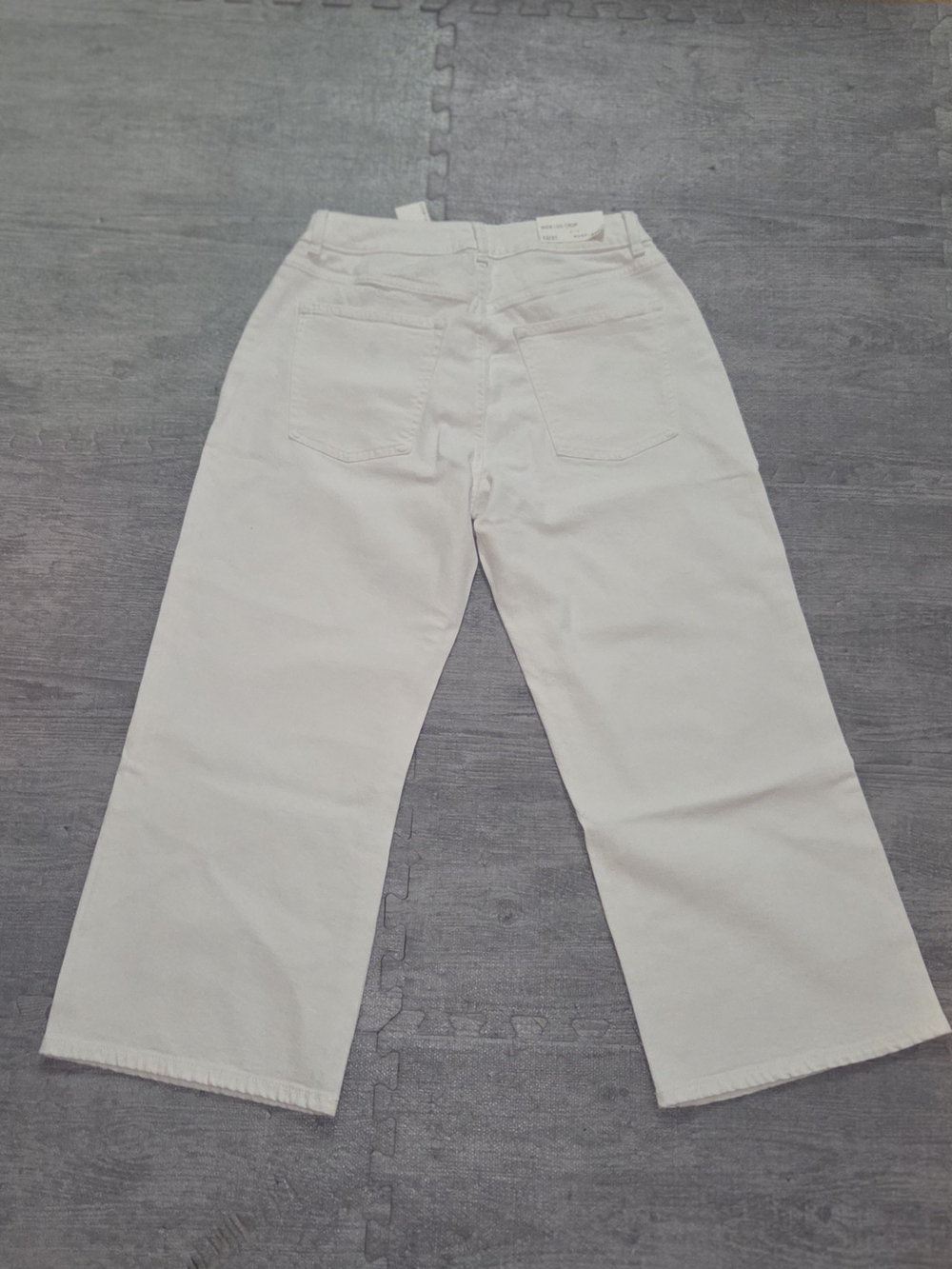NWT Warp + Weft Wide Leg Ankle Crop Jeans in White Size 12 / 31 - Picture 6 of 12